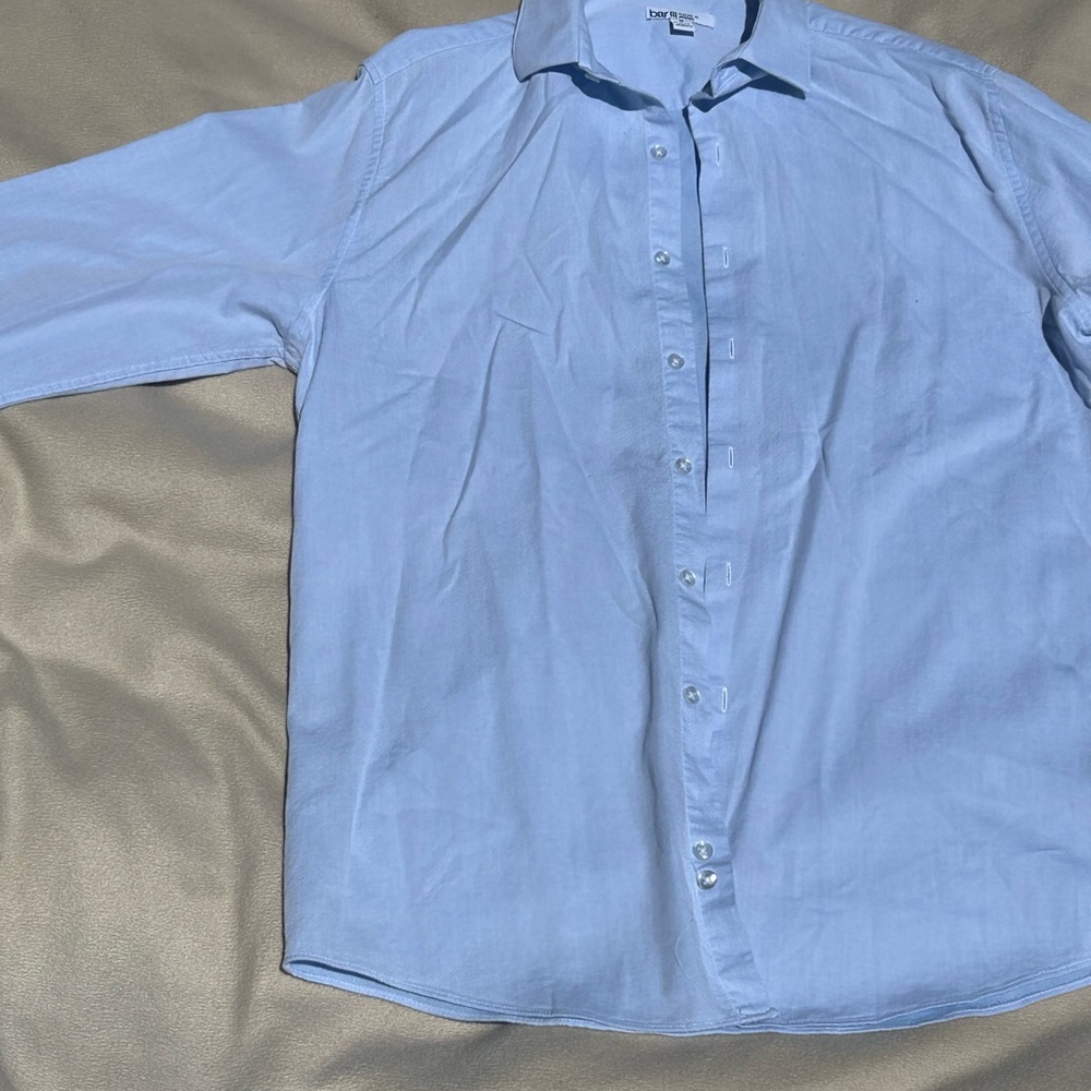 Bar III Blue Casual Button Down Shirt